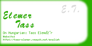 elemer tass business card